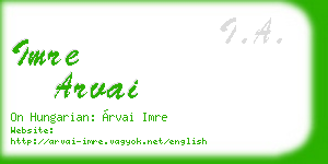 imre arvai business card